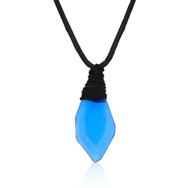Collar con colgante de cristal azul H2o, accesorios de joyería con tema oceánico para mujeres y niñas, regalo - 1