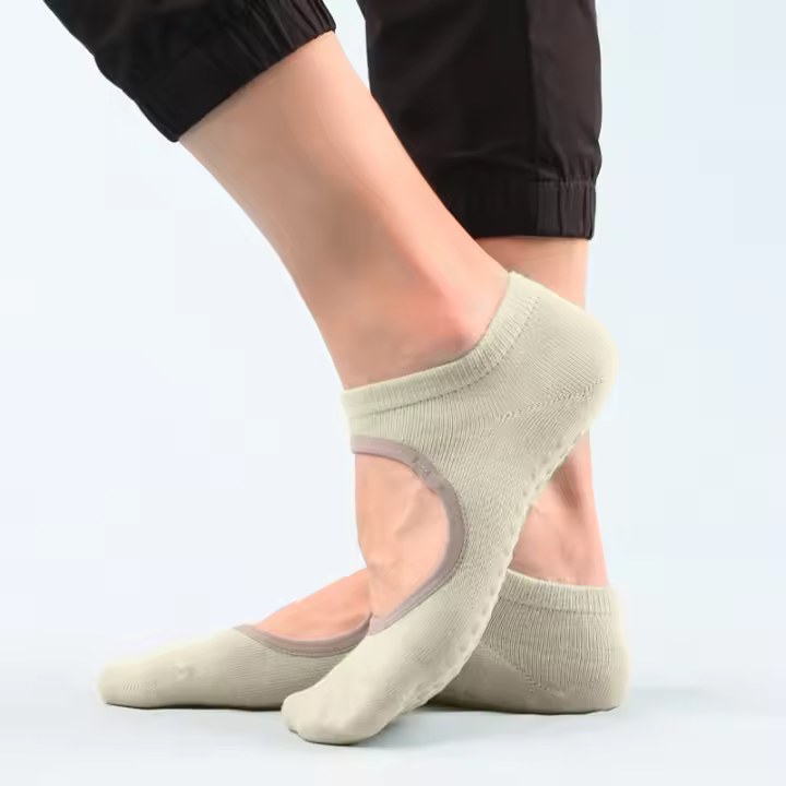 Soc corto sin espalda para hombre y mujer, adhesivo antideslizante para yoga, Pilates, baile, fiess - 1