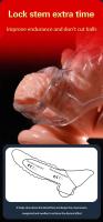 Extensiones de manga Leten, condones para hombres, vibradores retardantes de agrandamiento, anillo de cristal, cubierta vibratoria, Juguetes sexuales para hombres - details 9