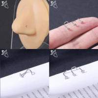 ZS-perno de Nariz de cristal CZ para hombres, forma de cruz de abeja de corazón, 316L retenedor de Pin de acero inoxidable, joyería de Piercing de fosa nasal en forma de L, 20g, 1 pieza - details 7