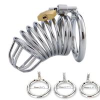 Juguetes sexuales para hombres BDSM, dispositivos de castidad masculina, candados para pene, restricciones sexuales, lealtad al marido, grandes jaulas de metal para el pene, - details 1