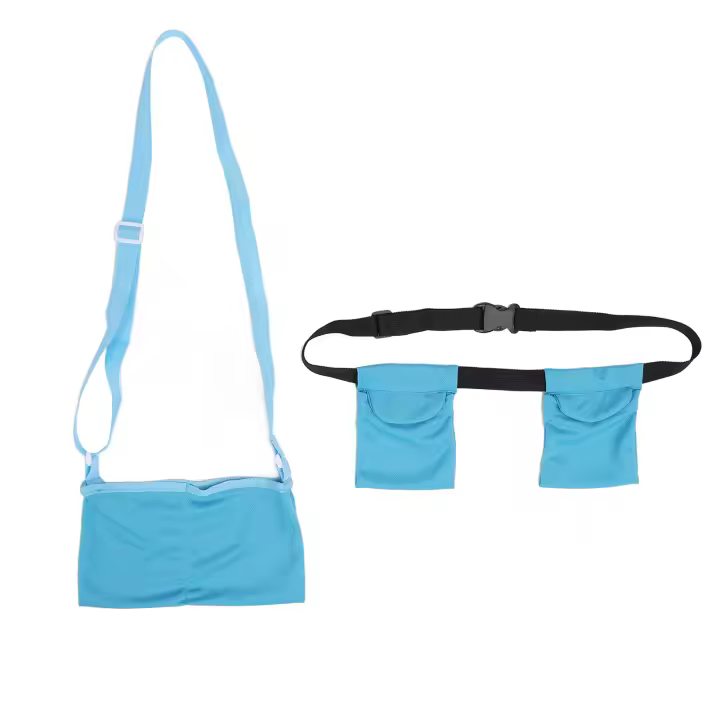 Soporte de drenaje para mastectomía, bolsa de drenaje de cirugía de mama reutilizable, ajustable, suave, con bolsa de ducha azul - 1