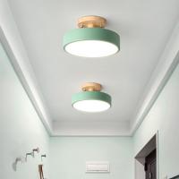 Luces de techo LED nórdicas modernas, accesorio de iluminación de madera, luminaria interior, cocina, sala de estar, dormitorio, baño, Rosa - details 2
