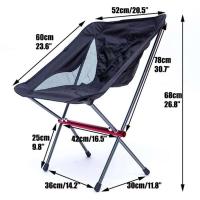 Silla plegable portátil para acampar, estructura totalmente de aluminio, compacta, con bolsa de transporte, senderismo al aire libre, pesca, mochila - details 7