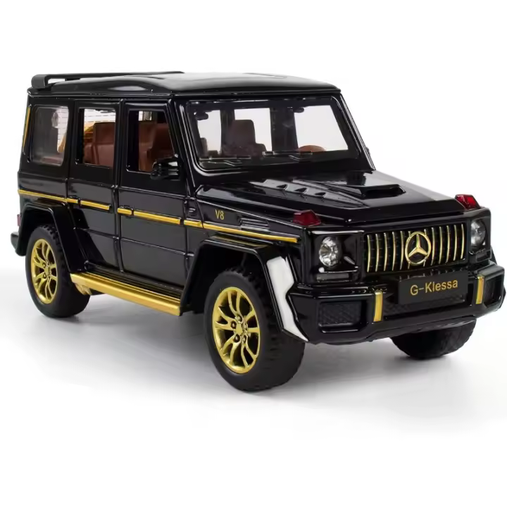 Vehículo de juguete G63 AMG negro coleccionable de aleación, modelo de coche fundido a presión con luces y sonido - 1