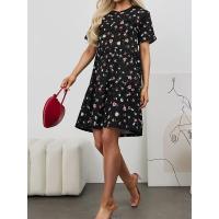 Nuevo vestido casual estampado de moda con cuello redondo y manga corta - details 4