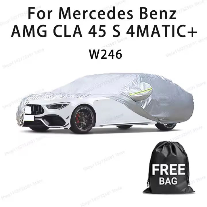 Funda para coche para Mercedes Benz AMG CLA 45 S W246 Funda completa Impermeable funda de protección solar Resistente a arañazos accesorios para coches-Plata - 1
