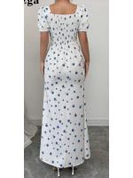 Vestido largo francés 2025 verano nueva cintura y temperamento delgado ropa de mujer floral de manga corta pequeño vestido fresco. - details 4