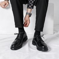 Zapatos Derby transpirables para hombres, calzado de cuero Negro, suave, informal al aire libre, Otoño de 2024 - details 3