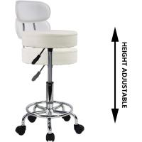 Bar telesilla Silla giratoria banqueta experimentales heces Aprendizaje Belleza Silla Alta Trasera Regulable en Altura con Ruedas (Negro) - details 9