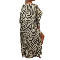 Cubierta de Bikini Impresa Túnica Larga para Playa Kaftan de Moda Femenina Recaudable - details 11