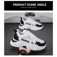 Zapatos informales de suela gruesa con panel de malla para hombre, zapatos para correr de suela blanda transpirables de verano, zapatos deportivos de moda para actividades al aire libre, zapatillas deportivas para hombre - details 16
