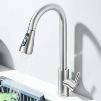 Rociador extraíble de agua fría y caliente de níquel cepillado para grifo de fregadero de cocina - details 2