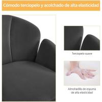 Oficina Terciopelo Trabajo Alchoado Terciopelo con Ruedas Hogar Oficina MAX Capacidad 136 KG Color Gris - details 1