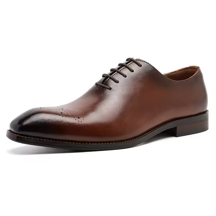 Zapatos Oxford casuales de cuero para hombre, estilo británico, con puntera cuadrada y que aumentan la altura. - 1