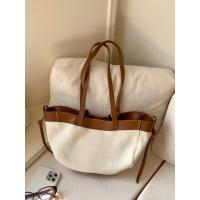 2025 nuevo nicho retro empalme bolsa de mano de lona de color contrastante bolso de gran capacidad bolso de hombro versátil - details 6