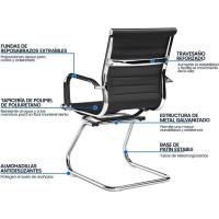 Juego de 2 sillas de oficina, silla blanca, silla de recepción, silla para conferencias, sala de estar, silla de trabajo, 2 unidades - details 13