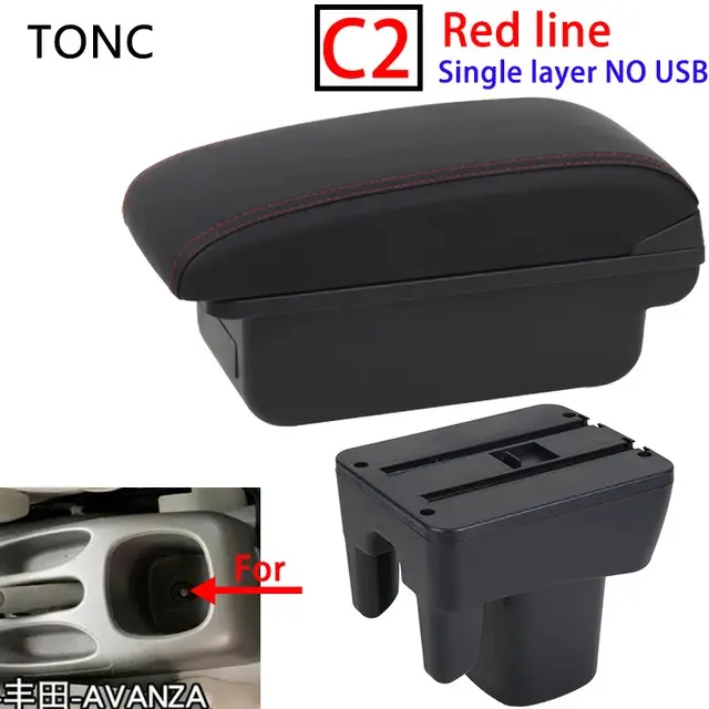 Reposabrazos para consola central Toyota Avanza, caja de almacenamiento con portavasos 2009, 2010, 2011, 2012, 2013, 2014, 2015, accesorios para coche - 1