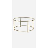 Centro Redonda, Mesa de Cristal con Marco de Acero, Mesa de Salón, Mesa de Café, Negro LGT021B01 - details 5