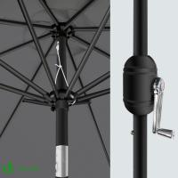 Sombrilla de Playa Grande Parasol Inclinable con Manivela Protección UV para Patio, Jardín, Piscina, Exterior Gris - details 2