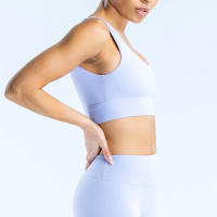 Nuevo sujetador deportivo minimalista de spandex con costura nueva, adecuado para el fitness femenino, estiramiento, ropa de yoga transpirable. ﻿ - details 12