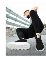 Zapatillas deportivas transpirables para hombre, zapatos informales de suela gruesa con cordones, Tenis blancos, a la moda - details 11