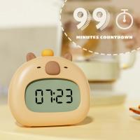 Reloj LED junto a la cama, despertador para niños, entrenador de sueño para niños, pantalla de temperatura con Control recargable, capibara Digital bonito - details 3