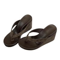 Verano, puntera de clip, cuña, chanclas de mujer, moda, fondo grueso, tacones altos, chanclas, zapatos - details 3