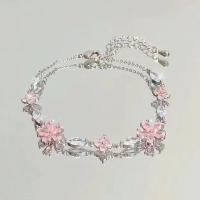 Elegante Pulsera de Cristal con Flores Estilo Y2K para Mujeres Pulseras de Circonio con Lazo de Flor de Cerezo y Luna Regalo de Joyería de Lujo - details 1