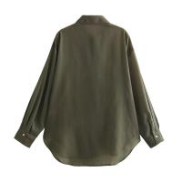 OUWU- Conjunto De Pantalones De Pierna Ancha Para Mujer, Camisa Informal De Manga Larga Con Cuello Tipo Polo, A Rayas Finas, A La Moda, Primavera - details 4