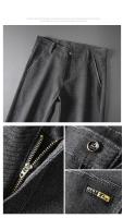 Pantalones informales gruesos de lana para hombre, nuevos pantalones cálidos rectos ajustados para invierno, pantalones informales de negocios para oficina, moda coreana para hombre - details 5