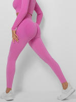 Pantalones de yoga deportivos de cintura alta para gimnasio, mallas sin costuras para mujer - details 17