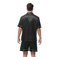 Conjunto de Pijama de Manga Corta para Hombre de Talla Grande Pantalones Cortos de Satén, Ropa de Dormir Fresca, Traje de Pijama Informal de Verano - details 18
