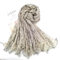Chal de viscosa con borla y purpurina de para mujer, bufanda suave y brillante, Pashmina plateada, estola, Hijab musulmán - details 3