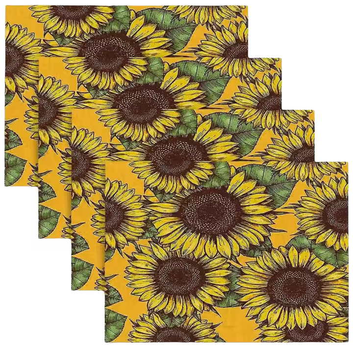 Juego de 4 Posavasos de Girasol Resistentes al Calor, Antideslizantes, Lavables para Hogar y Cocina - 1
