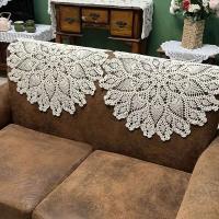 Posavasos ENCE vintage y chic hecho a mano de crochet de algodón natural RD de 60 cm, mantel para una sola persona, funda de sofá - details 7