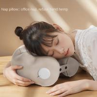 Almohada de viaje inflable con inflado prensado, cómoda almohada ligera en forma de U, soporte para cabeza y cuello, ahorra espacio - details 9
