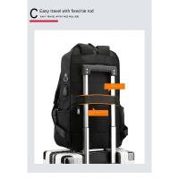 Mochila Escolar para Hombre Impermeable de Nylon, Mochila para Portátil de Computadora con Carga USB, Gran Capacidad para Libros y Viajes al Aire Libre - details 12