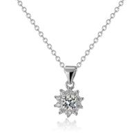 Collar de moissanita de Color D de 0,5 quilates auténtico para mujer, collar de plata de ley S925 con forma de copo de nieve y sol, joyería, regalo exquisito - details 4