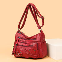BINGMEI nueva moda bolso de mensajero tejido de gran espacio versión coreana atmósfera simple cuero suave multicompartimento alto sentido - details 2