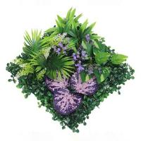 Panel de pared de plantas artificiales DIY, simulación realista duradera, hoja de planta de arce, verde, 25x25cm, estera de hierba verde falsa - details 9