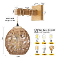 Lámpara De Pared De Rotura LED En Trenzado Retro Para Dormitorio Y Sala De Estar Iluminación Interior Fijación En La Pared E27 Sin Bombillas Incluidas - details 1