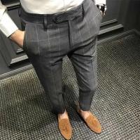 Pantalones Casuales a Cuadros de Primavera Ajuste Delgado Estilo Coreano - details 4