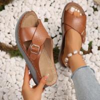 Zapatillas de tacón de cuña de moda de verano para mujer, zapatos femeninos - details 4