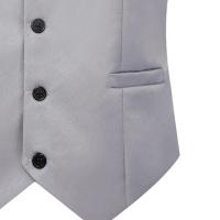 Chaleco de traje de Color puro para hombre, chaleco de negocios ajustado de un solo pecho, chaleco Formal con cuello en V para hombre, chaleco para hombre - details 13