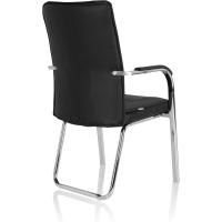 706400 Silla visitante Banda V Piel sintética Negro, Silla de confidente con Apoyabrazos, cómoda - details 2