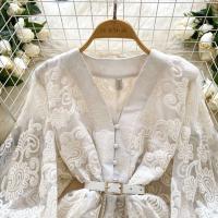 Francia elegante Vintage Palacio noche mujeres bordado fajas Vestido corto de fiesta diseño femenino Casual ropa de vacaciones nuevo - details 14