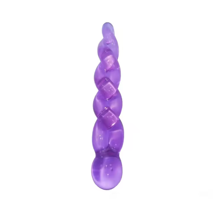 Enchufe Anal de Cristal Violeta Azul y Morado Desechado Silicona para Mujeres y Hombres - 1