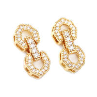 Conector de Estrella Redondo de Brasso y Zirconio de 18K Oro Accesorios de Joyería DIY para Collares y Pulseras Hecho en China - details 19