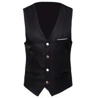 Chaleco clásico Formal de negocios para hombre, traje de Color sólido, de un solo pecho, talla grande, novedad de 2020 - details 7